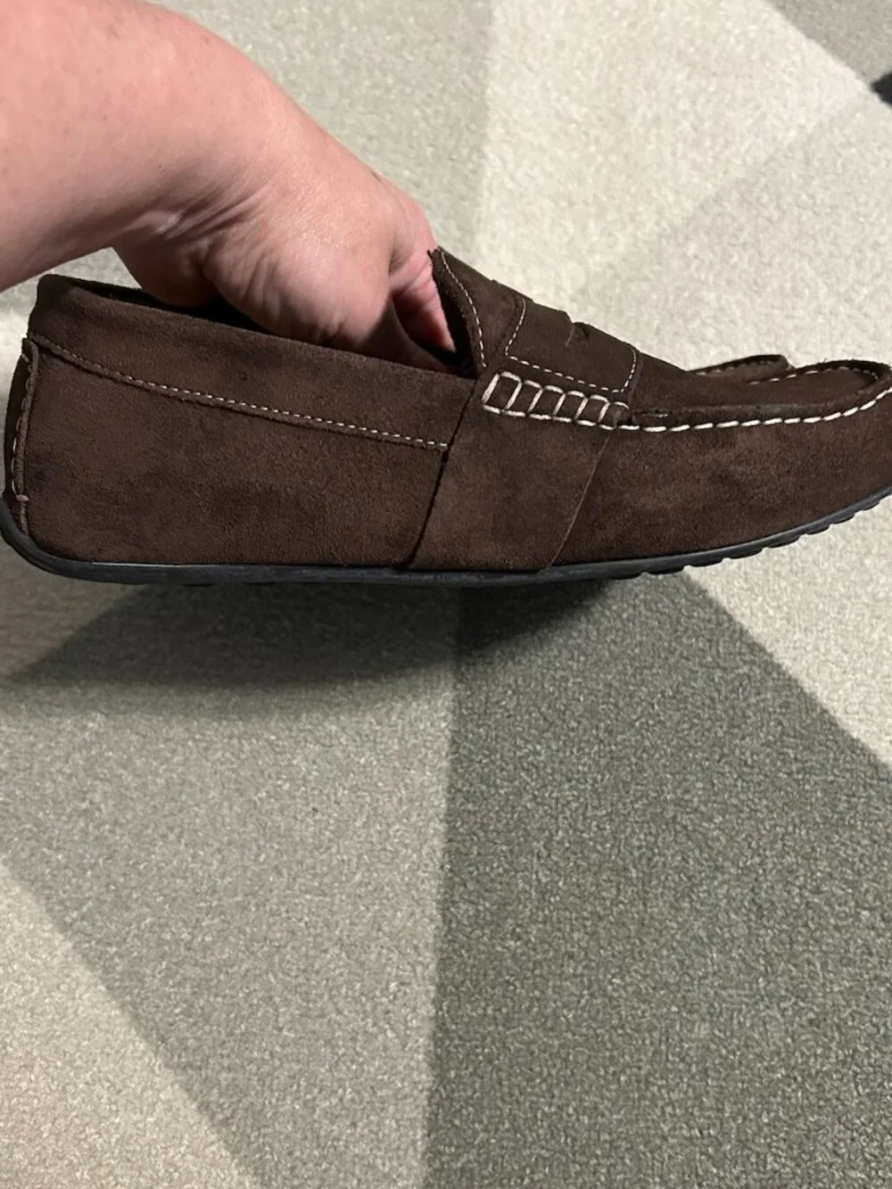 Stafford Brown Suede Casual Slip On Driving Penny Loafers Men's Size 9.5M